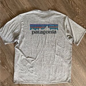 Patagonia Gray Short Sleeve Tee with Logo
